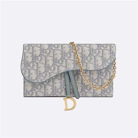 dior wallet on chain grey|dior saddle wallet with chain.